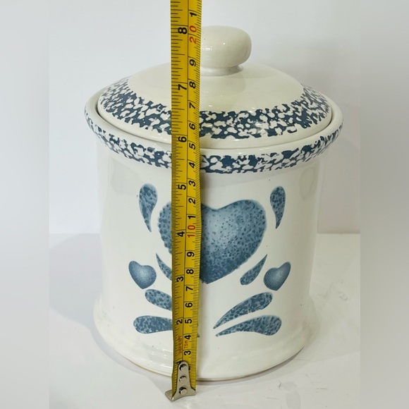 Jay Imports Blue Heart Corelle Coordinates Ceramic Canisters with Matching Plate - Picture 3 of 16